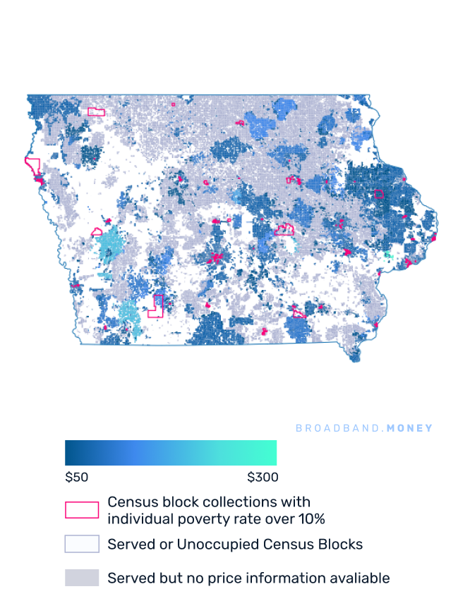 Iowa broadband investment map yield on cost