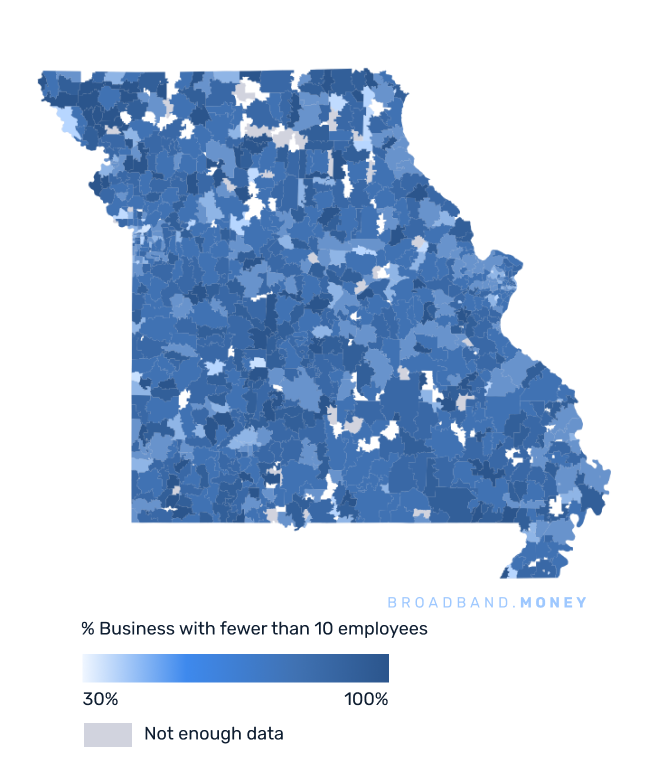 Missouri broadband investment map small business establishments 