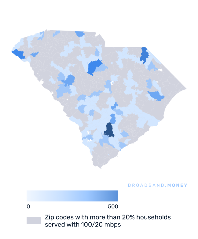 South Carolina broadband investment map business establishments in underserved areas