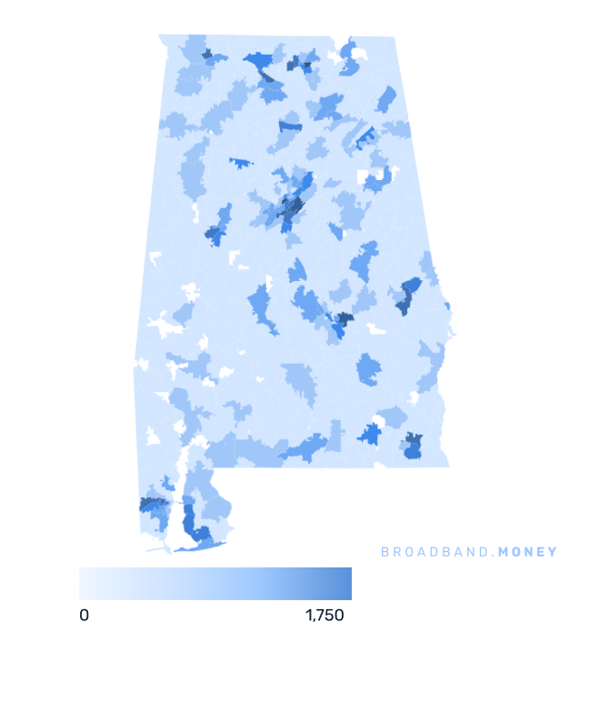 Alabama broadband investment map business establishments