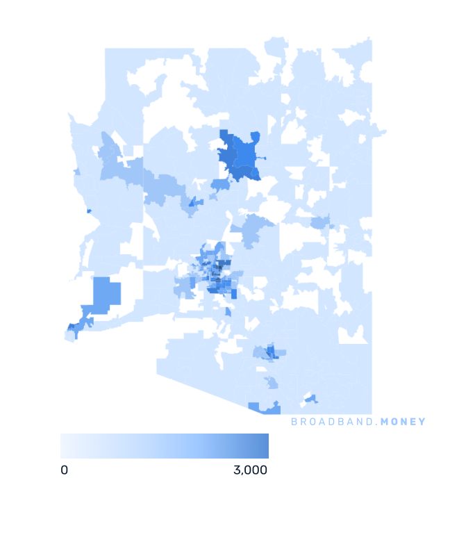 Arizona broadband investment map business establishments