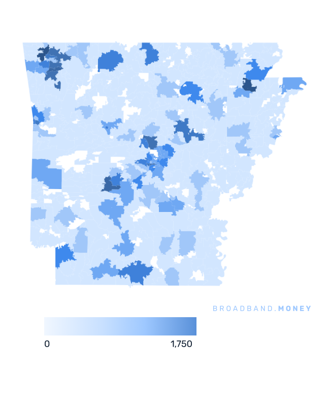 Arkansas broadband investment map business establishments