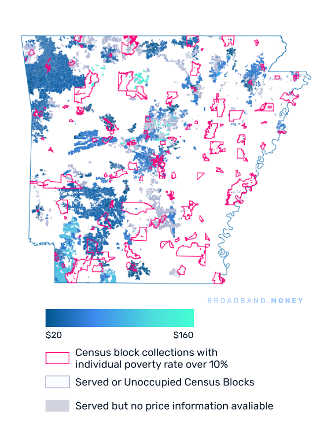 Arkansas broadband investment map yield on cost