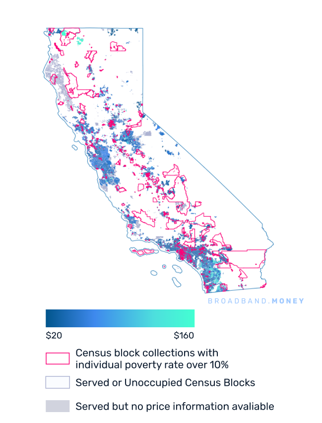 California broadband investment map yield on cost