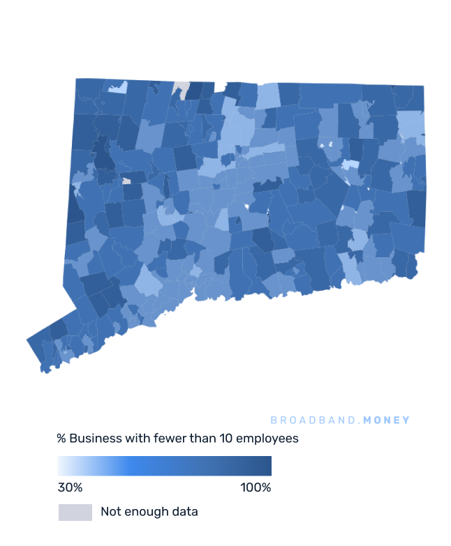 Connecticut broadband investment map small business establishments 