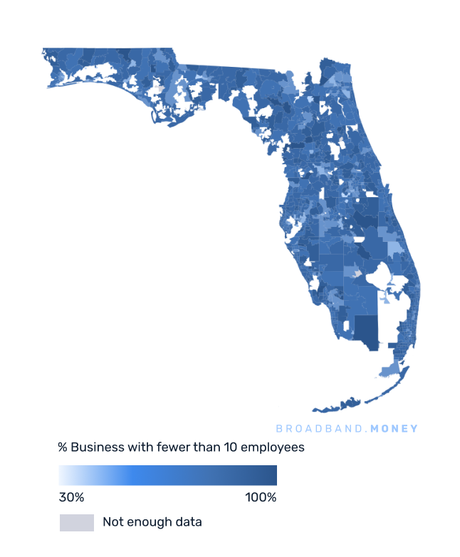 Florida broadband investment map small business establishments 