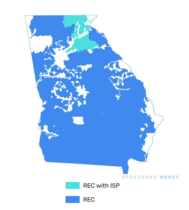 Georgia broadband investment map REC coverage