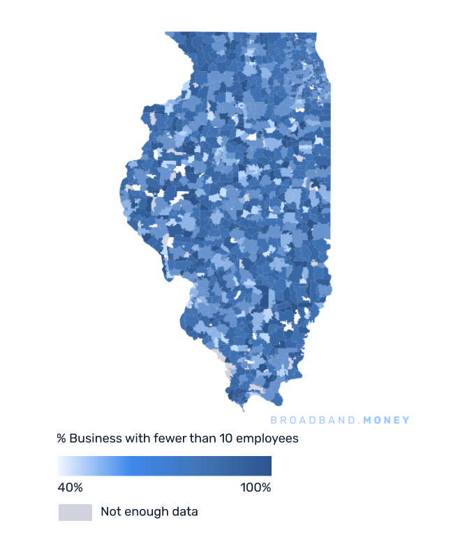 Illinois broadband investment map small business establishments 