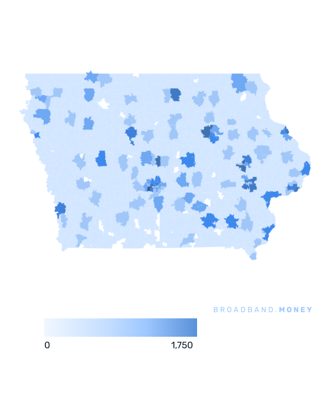 Iowa broadband investment map business establishments