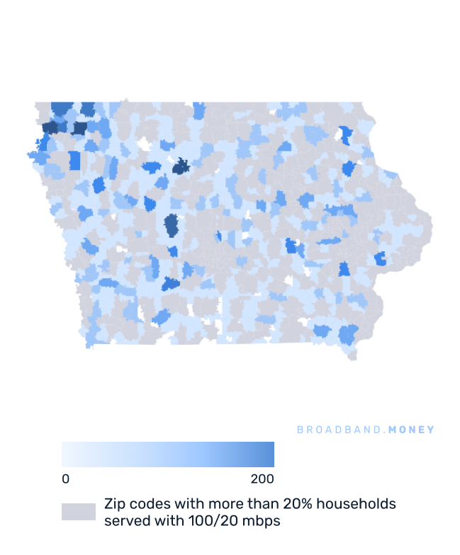 Iowa broadband investment map business establishments in underserved areas