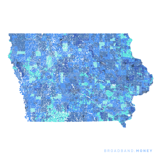 Iowa broadband investment map ready strength rank