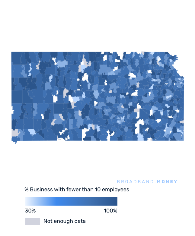 Kansas broadband investment map small business establishments 