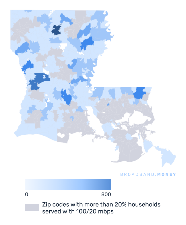 Louisiana broadband investment map business establishments in underserved areas