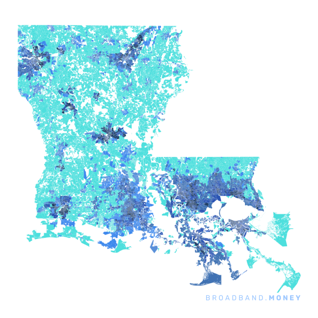 Louisiana broadband investment map ready strength rank
