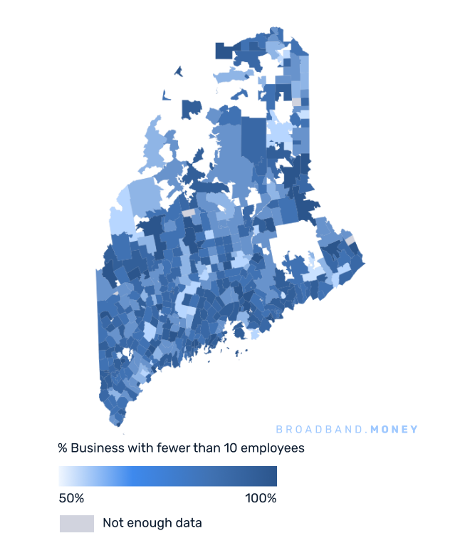 Maine broadband investment map small business establishments 