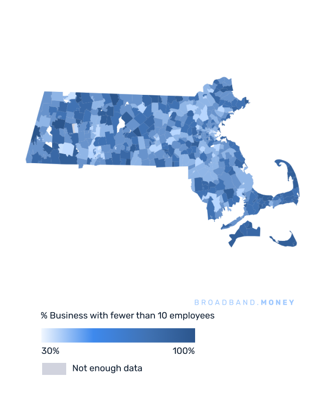 Massachusetts broadband investment map small business establishments 