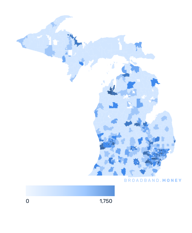 Michigan broadband investment map business establishments
