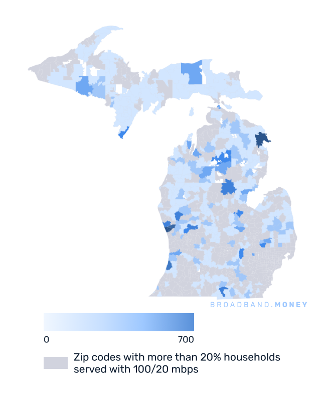 Michigan broadband investment map business establishments in underserved areas