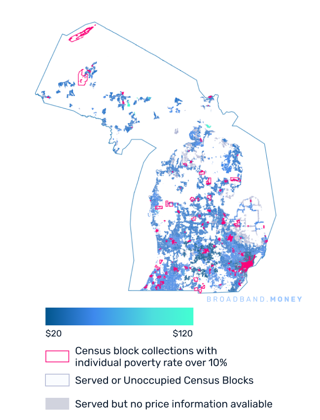 Michigan broadband investment map yield on cost
