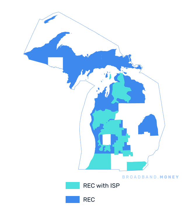 Michigan broadband investment map REC coverage