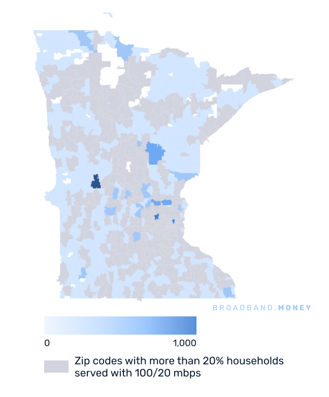 Minnesota broadband investment map business establishments in underserved areas