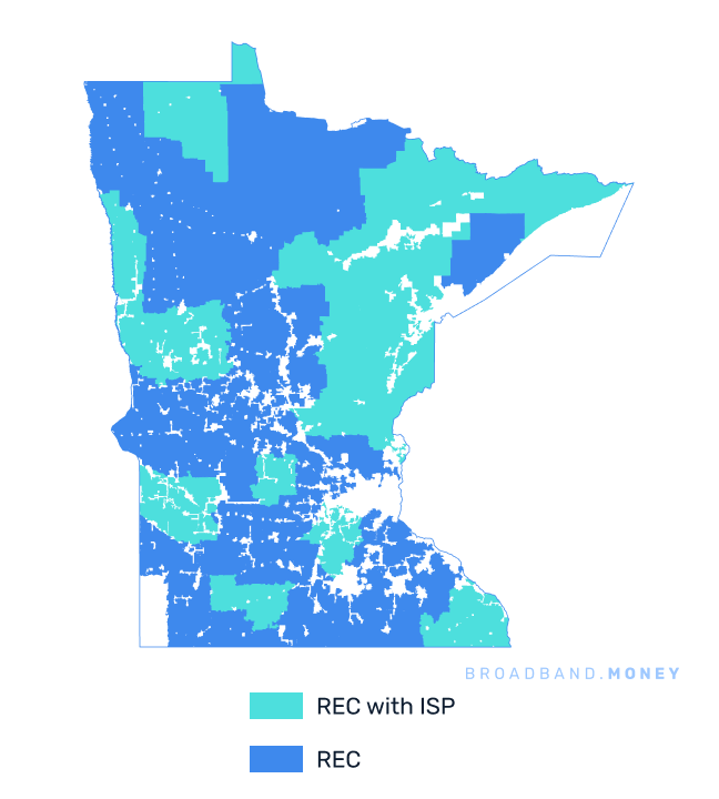 Minnesota broadband investment map REC coverage