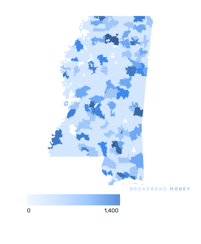 Mississippi broadband investment map business establishments