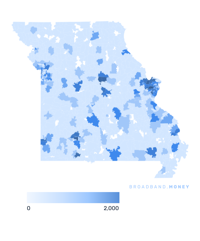 Missouri broadband investment map business establishments