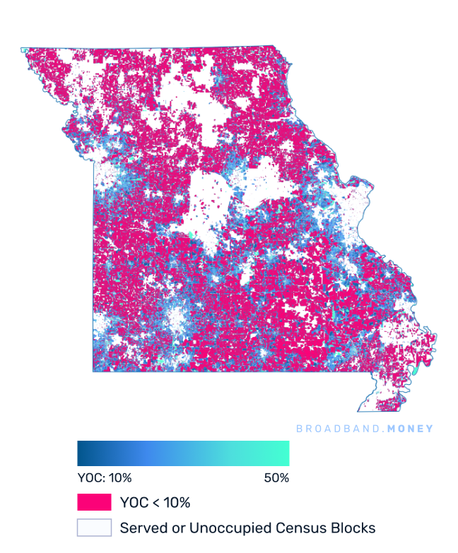 Missouri broadband investment map yield on cost