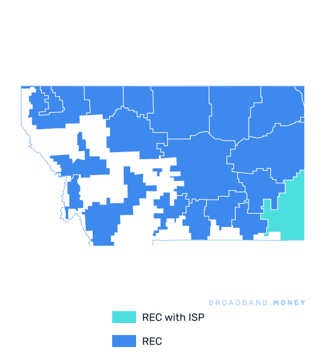 Montana broadband investment map REC coverage