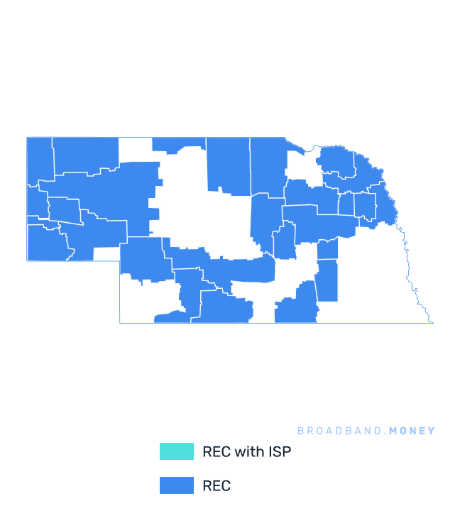 Nebraska broadband investment map REC coverage