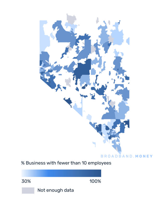 Nevada broadband investment map small business establishments 