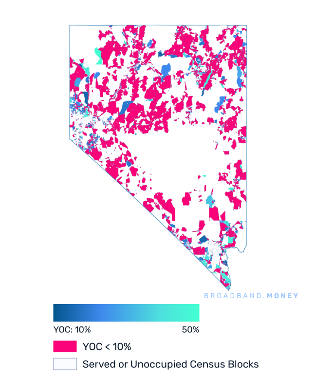 Nevada broadband investment map yield on cost