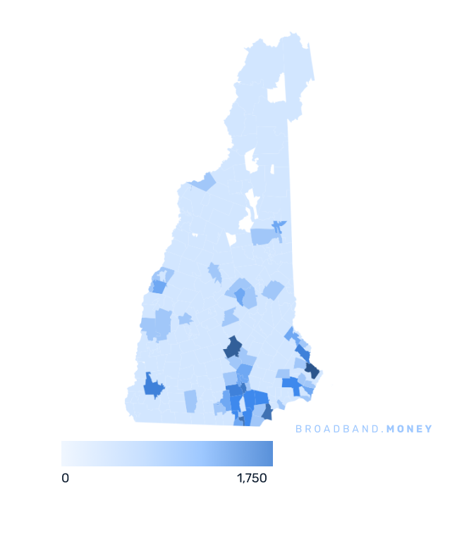 New Hampshire broadband investment map business establishments