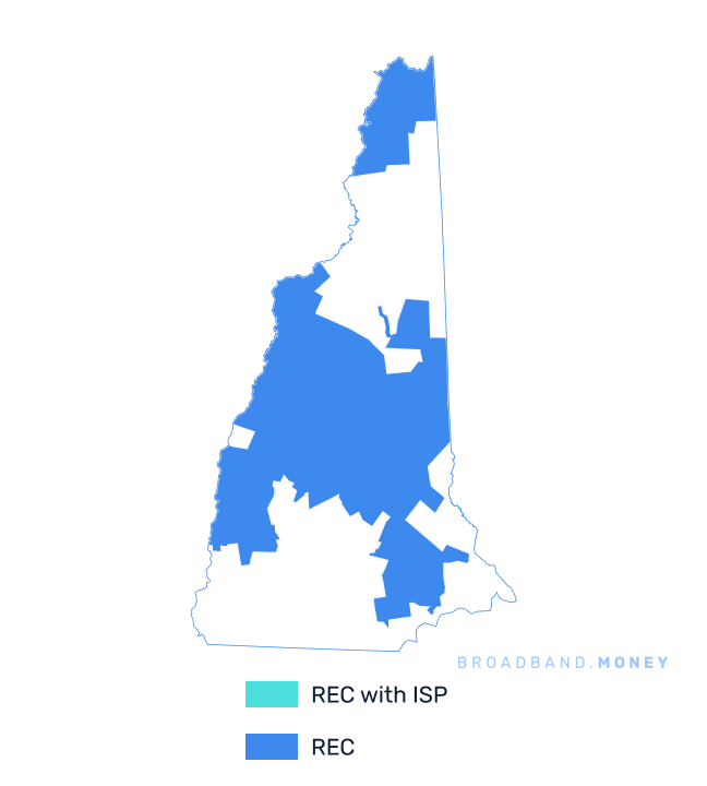 New Hampshire broadband investment map REC coverage