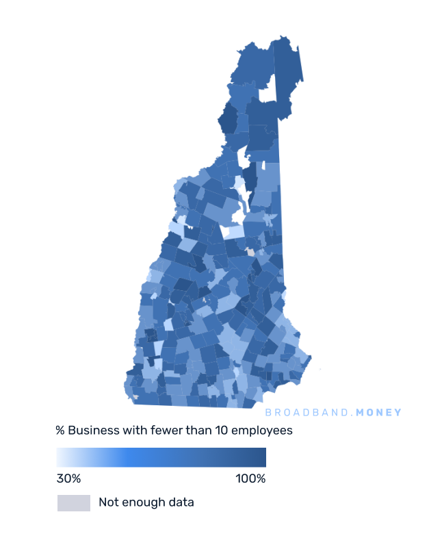 New Hampshire broadband investment map small business establishments 