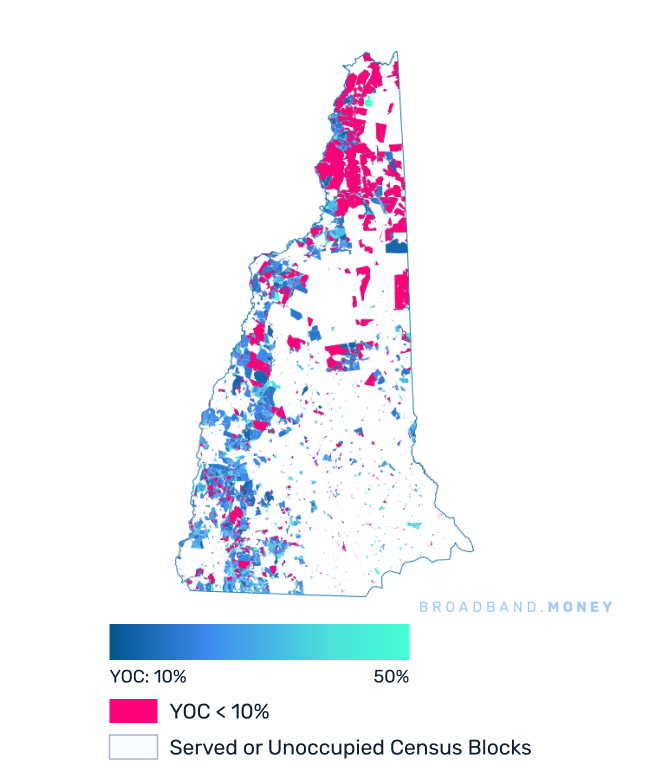 New Hampshire broadband investment map yield on cost