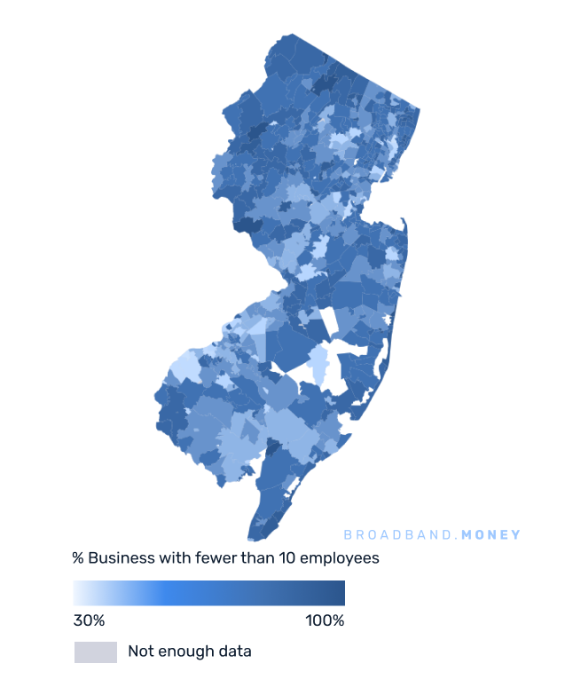 New Jersey broadband investment map small business establishments 