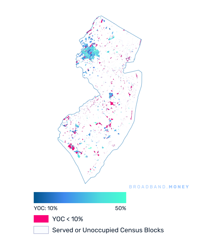 New Jersey broadband investment map yield on cost