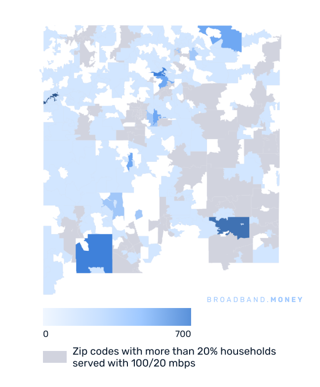 New Mexico broadband investment map business establishments in underserved areas