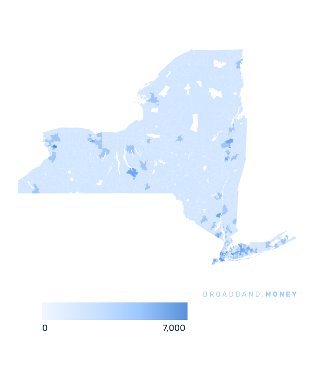 New York broadband investment map business establishments
