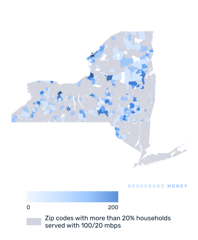 New York broadband investment map business establishments in underserved areas