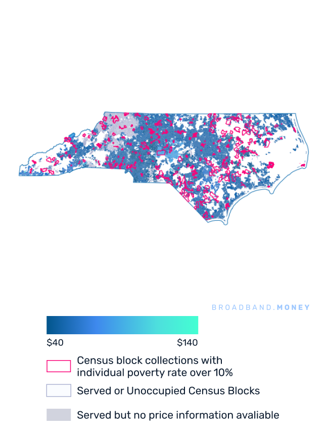 North Carolina broadband investment map yield on cost
