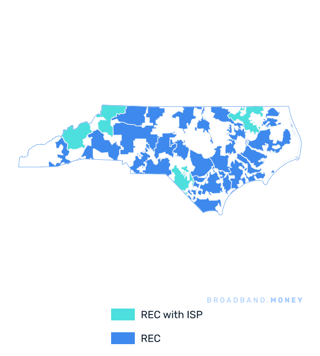 North Carolina broadband investment map REC coverage