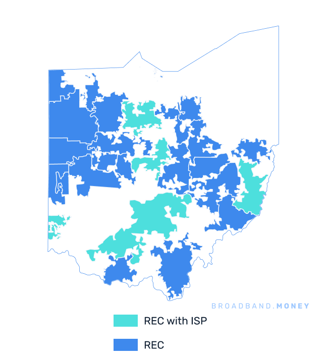 Ohio broadband investment map REC coverage