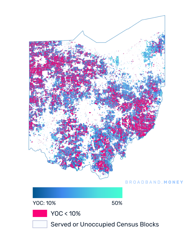 Ohio broadband investment map yield on cost