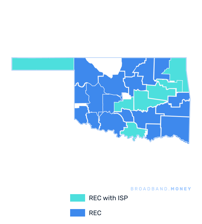 Oklahoma broadband investment map REC coverage