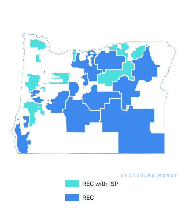 Oregon broadband investment map REC coverage