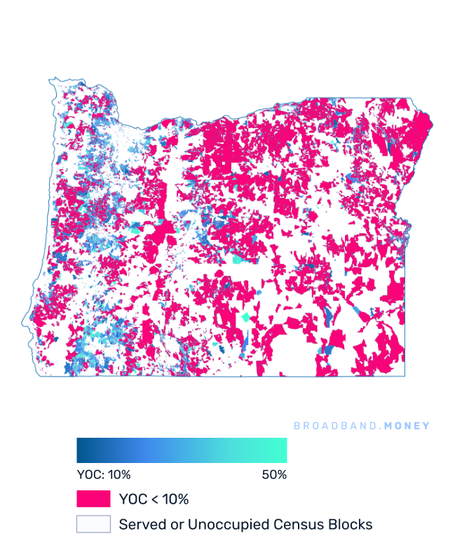 Oregon broadband investment map yield on cost