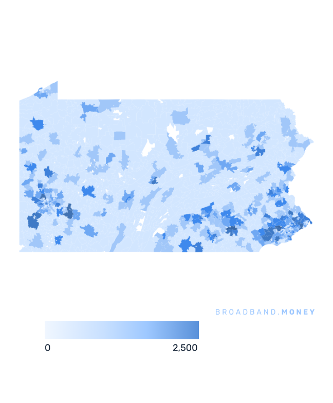 Pennsylvania broadband investment map business establishments